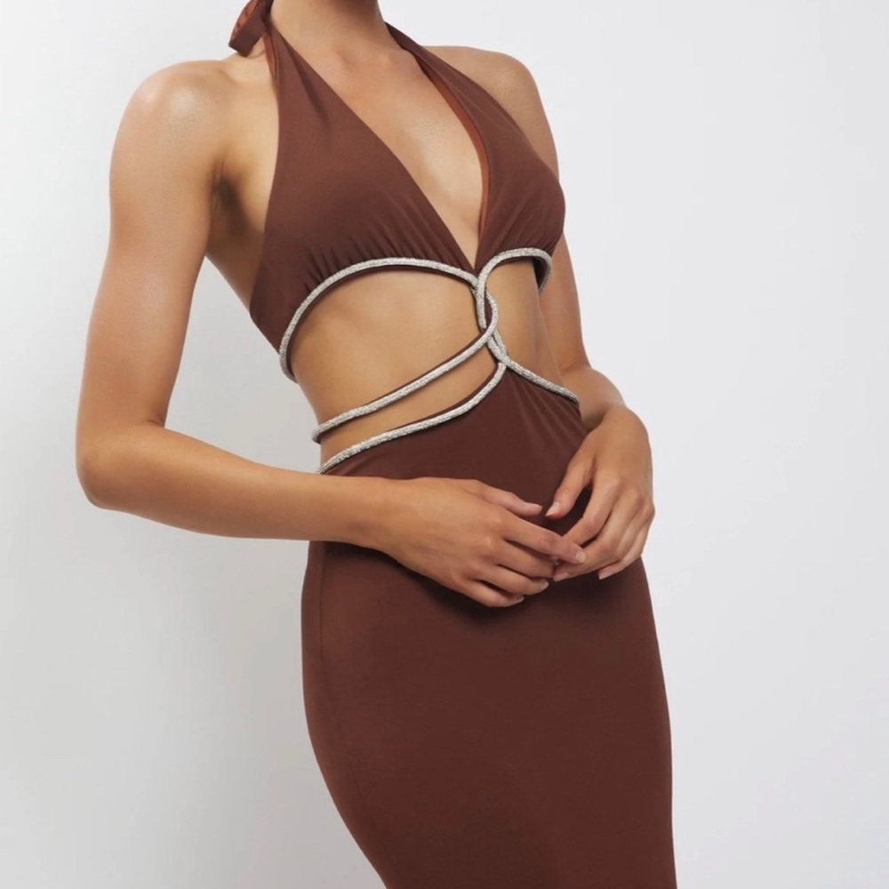 NICHA Diamante Cut Out Midi Dress